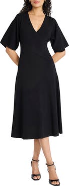 Maggy London Dolman Sleeve A-Line Midi Dress