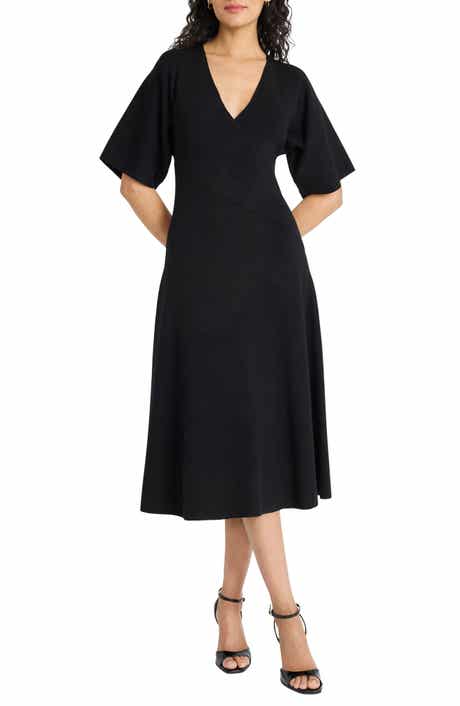 Maggy London Dolman Sleeve A-Line Midi Dress