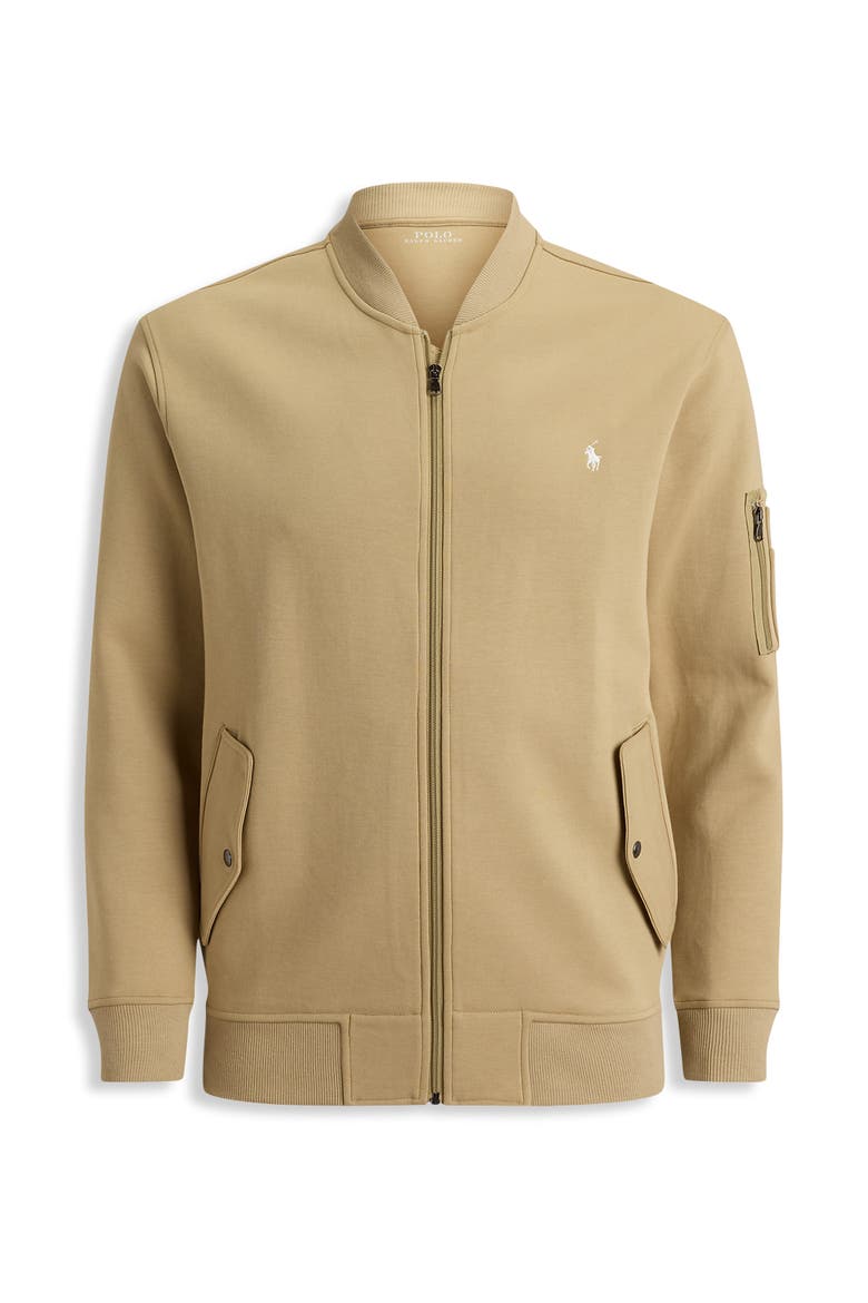 Big & Tall Double-Knit Bomber Jacket, Alternate, color, SURREY TAN
