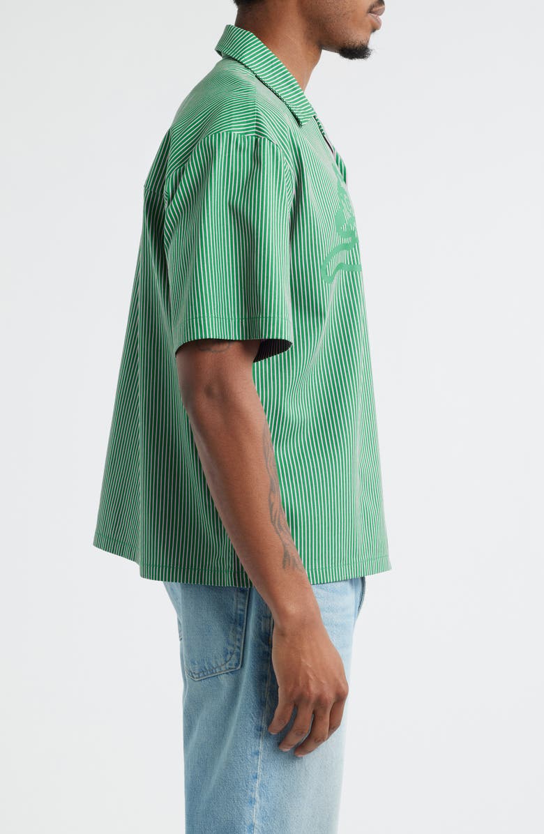 ICECREAM Decker Pinstripe Cotton Camp Shirt, Alternate, color,