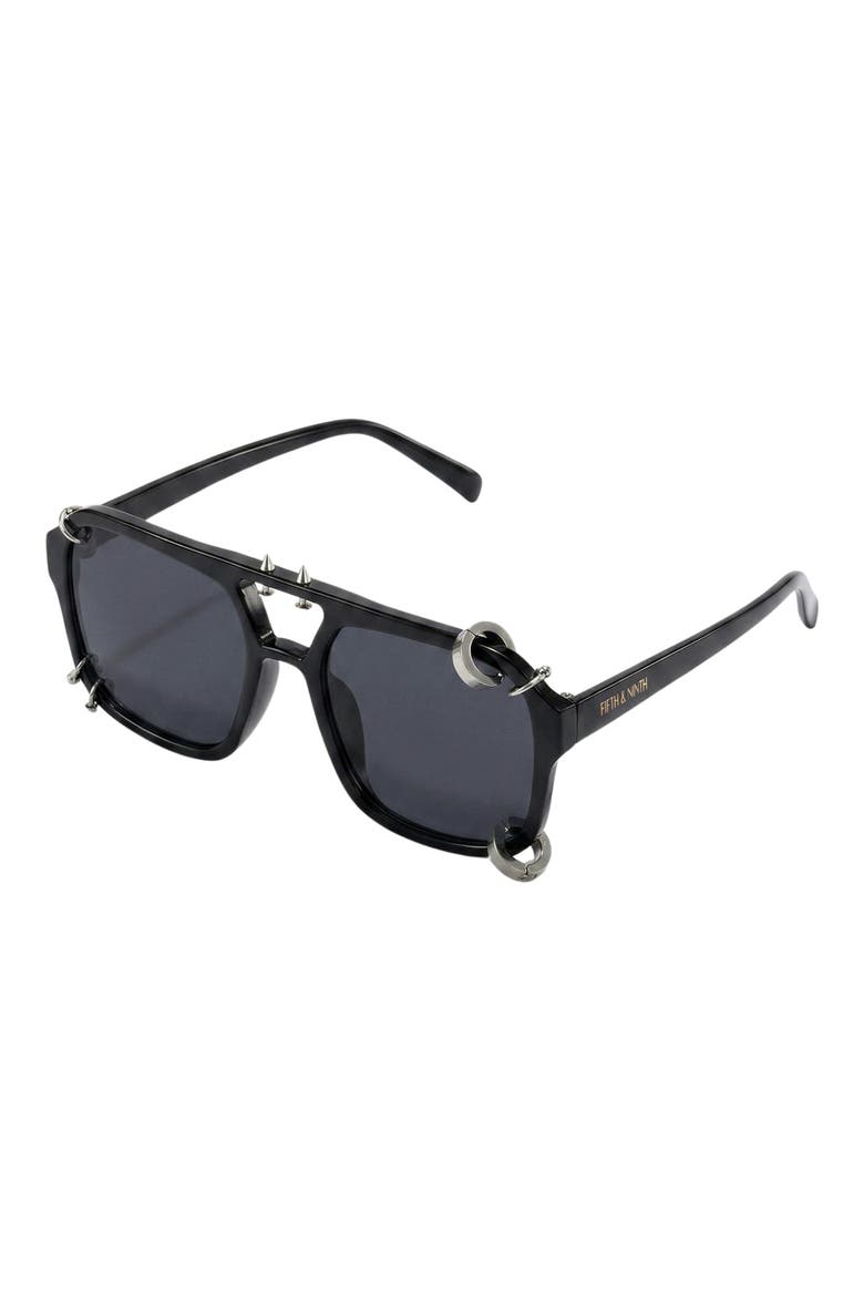 Darcy 55mm Aviator Sunglasses, Alternate, color, BLACK/ BLACK