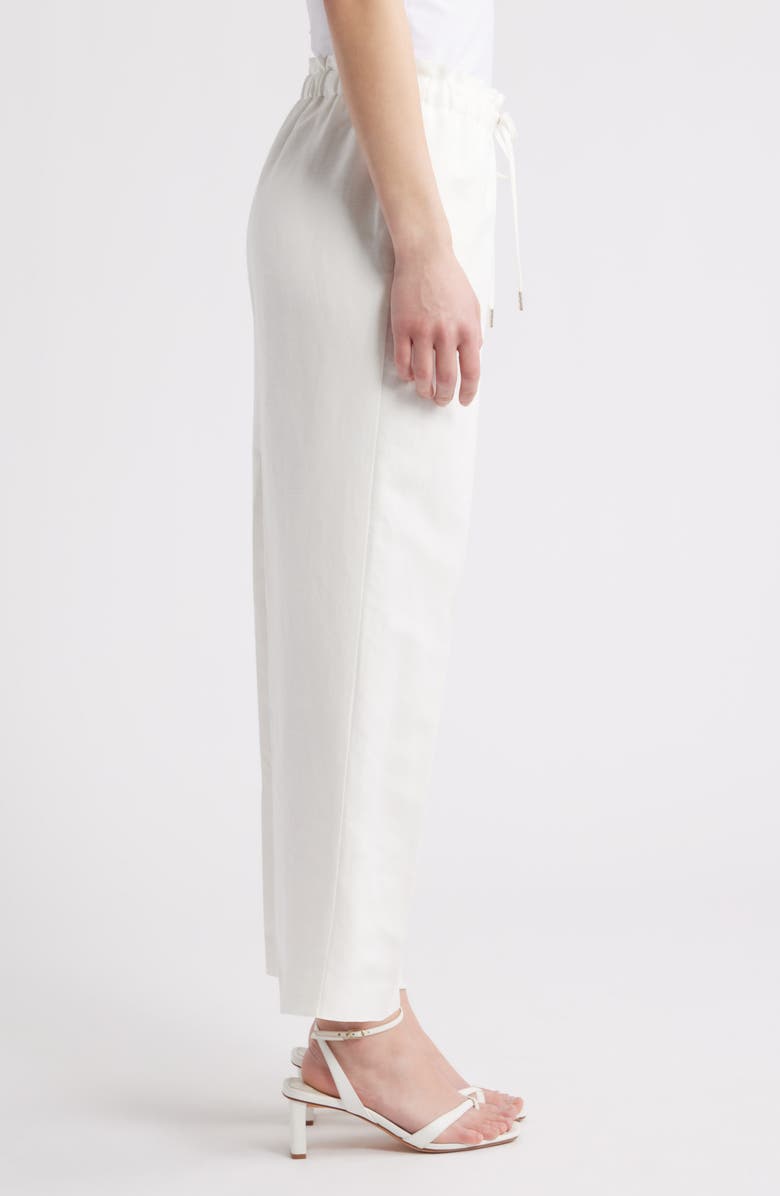 Anne Klein Linen Blend Crop Wide Leg Drawstring Pants, Alternate, color, 
