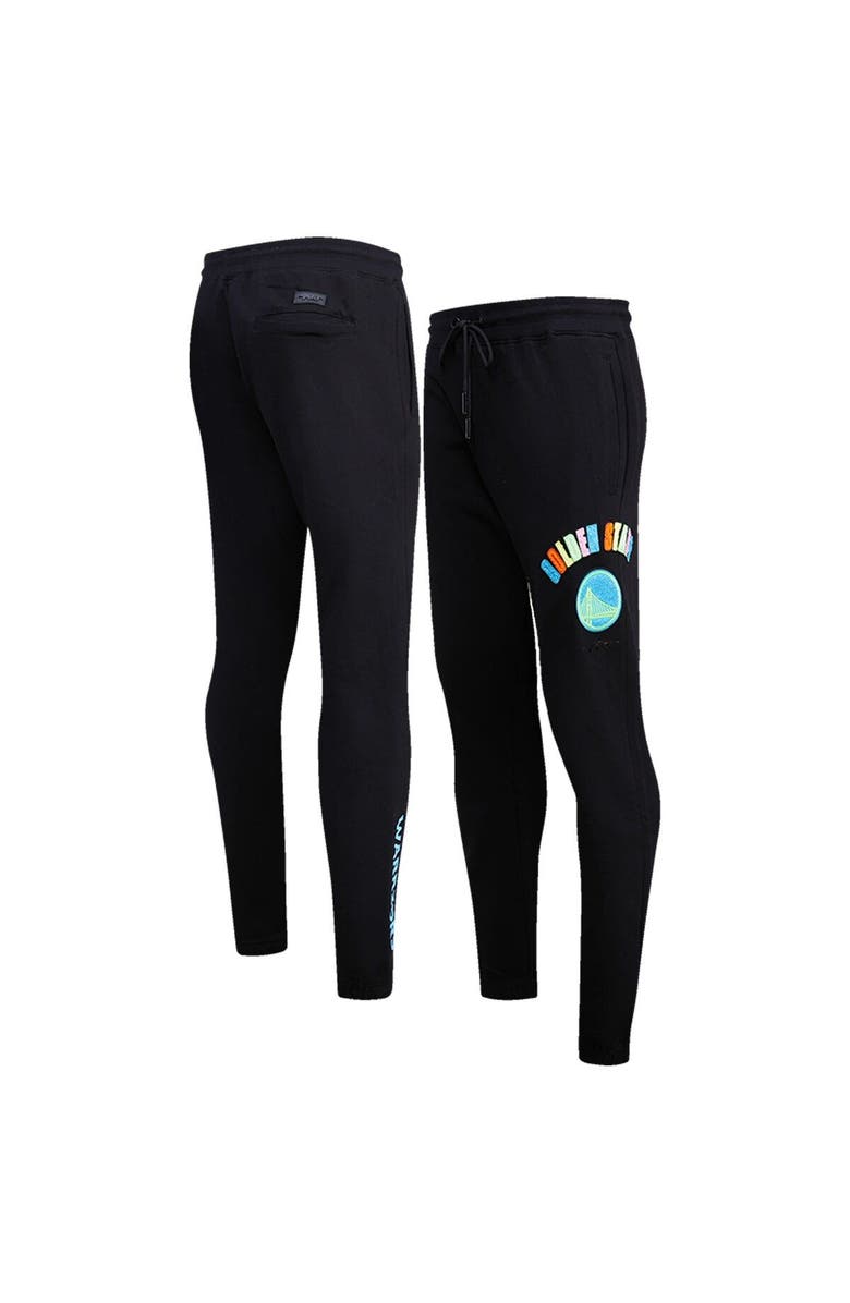 PRO STANDARD Men's Pro Standard Black Golden State Warriors Washed Neon Sweatpants, Main, color, Black