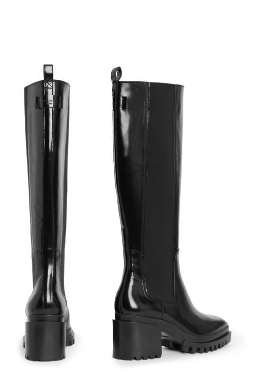 Allsaints Natalia Knee High Platform Boot In Black