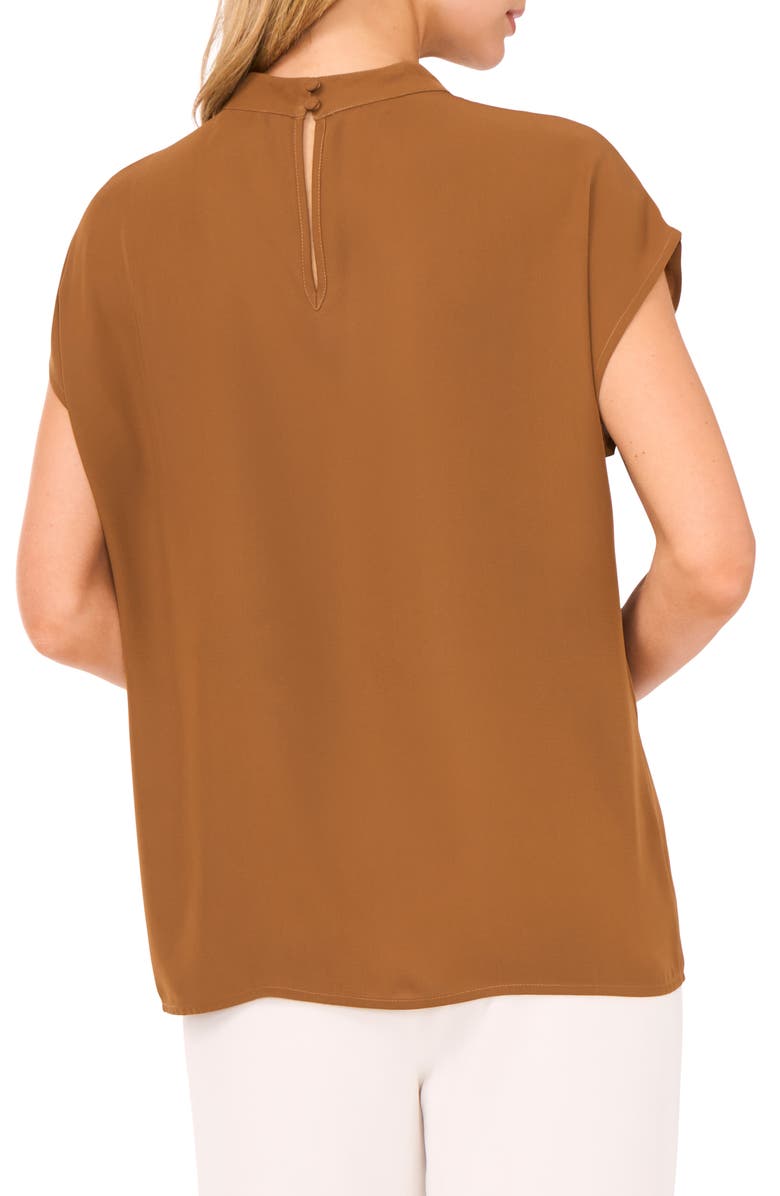 Halogen<sup>®</sup> Mock Neck Cap Sleeve Shell, Alternate, color, Rich Cognac