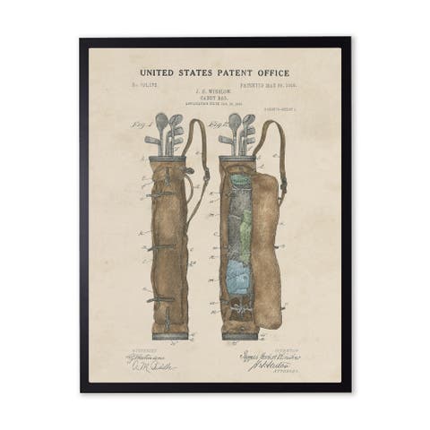 Golf Bag Patent in Black Frame