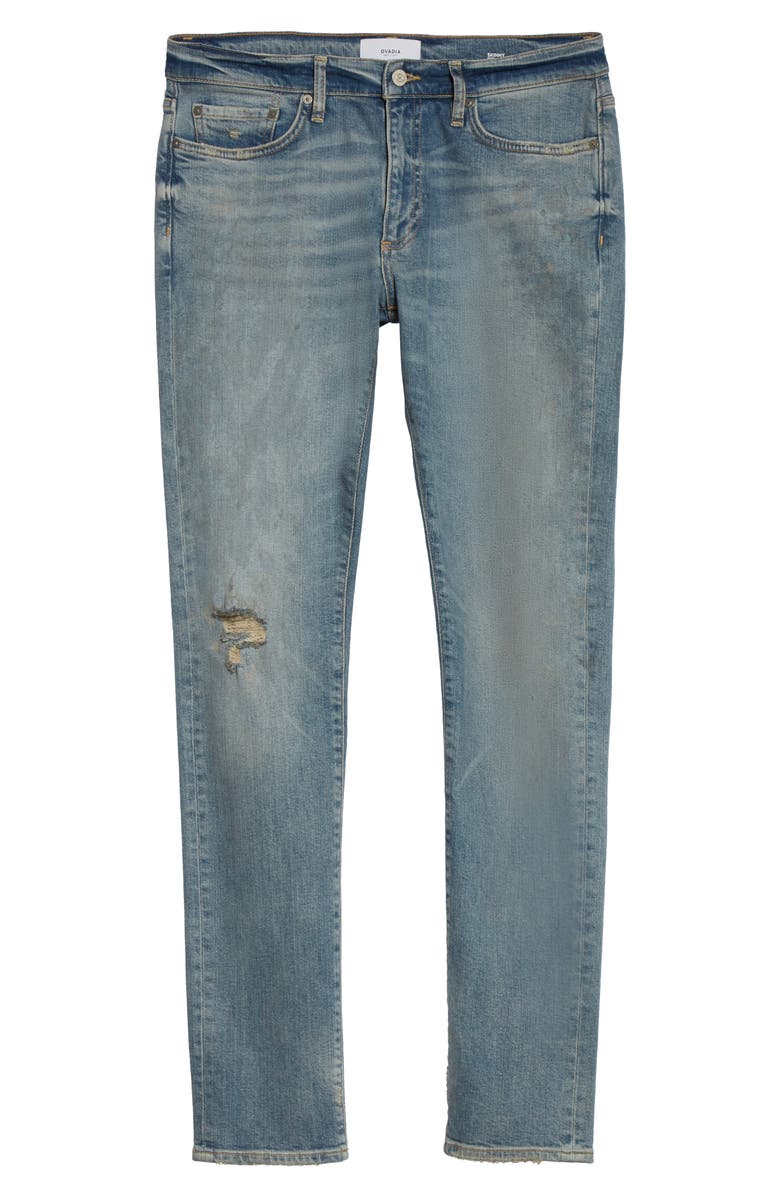 Ovadia Ripped Skinny Fit Jeans, Alternate, color, 