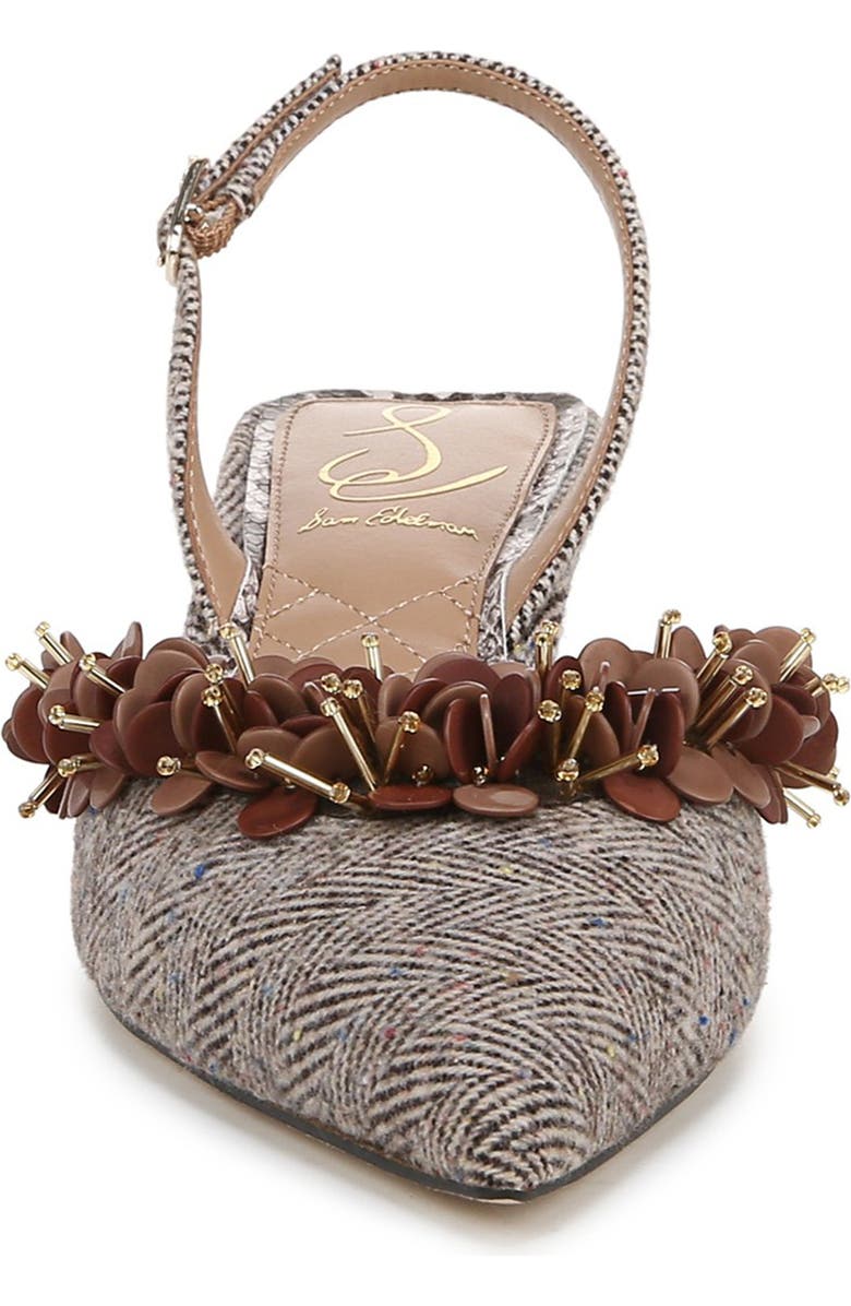 Sam Edelman Trent Slingback Pointed Toe Kitten Heel Pump, Alternate, color, Brown Multi