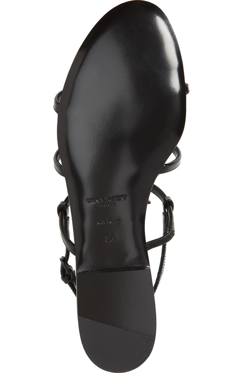 Saint Laurent Cassandra Logo Sandal, Alternate, color,