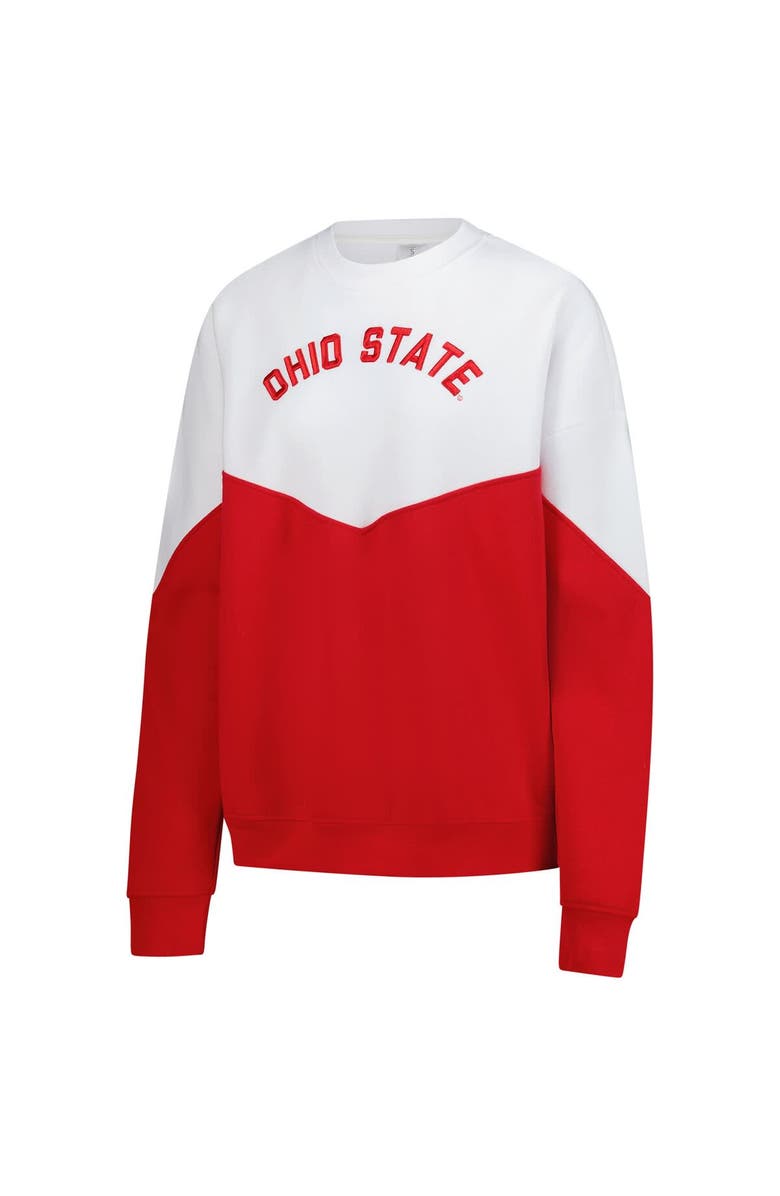ZOOZATZ Women's ZooZatz White Ohio State Buckeyes Bestie Oversized Pullover Sweatshirt, Alternate, color, White