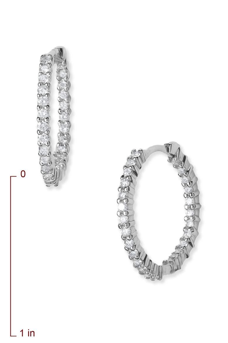 Diamond Hoop Earrings, Alternate, color, D1.00GHSI 18KWG