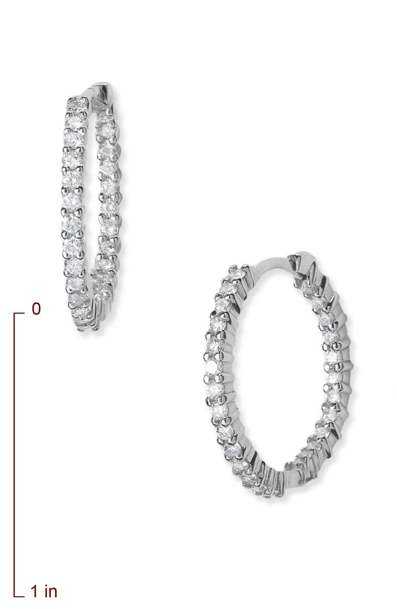 Roberto Coin Diamond Hoop Earrings, Alternate, color, 