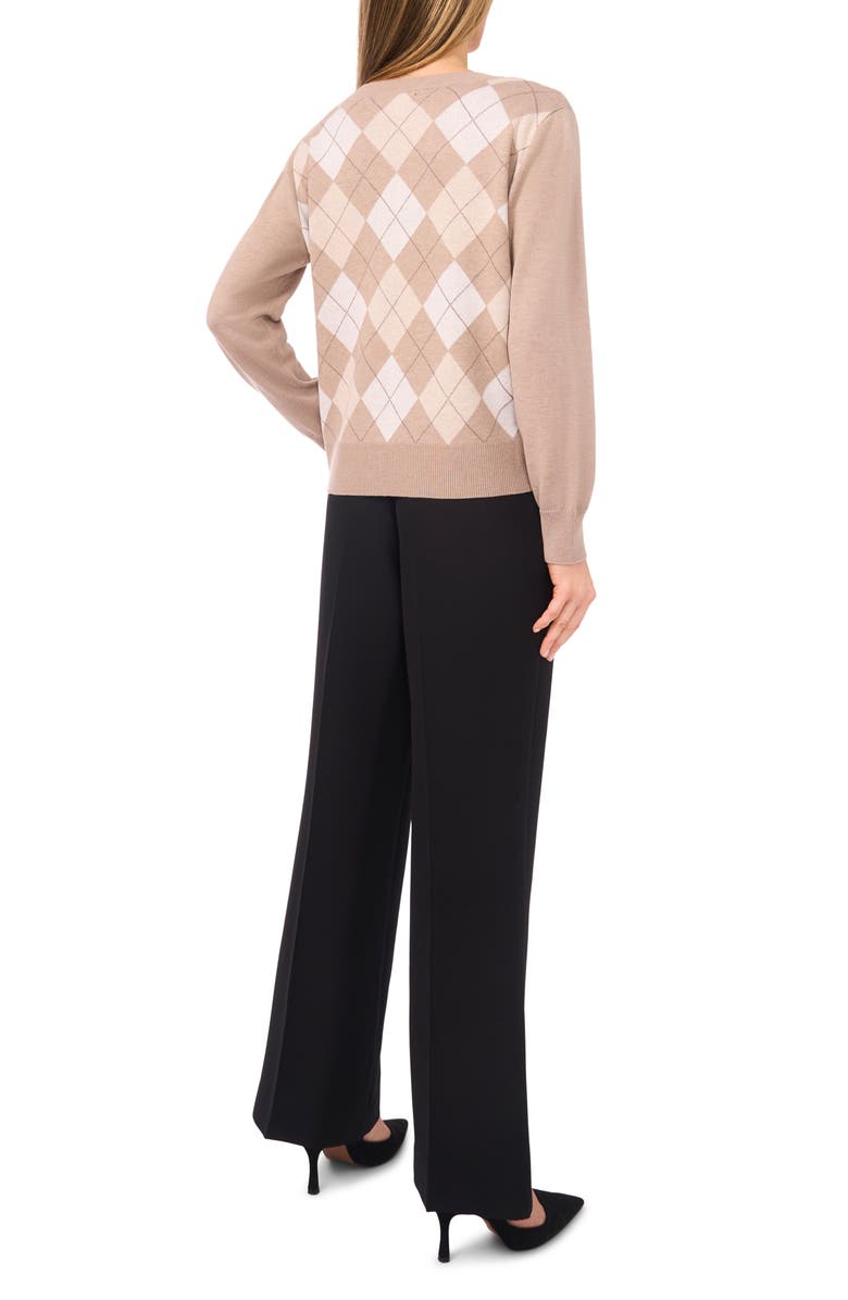 Halogen<sup>®</sup> Argyle V-Neck Sweater, Alternate, color, Simply Taupe