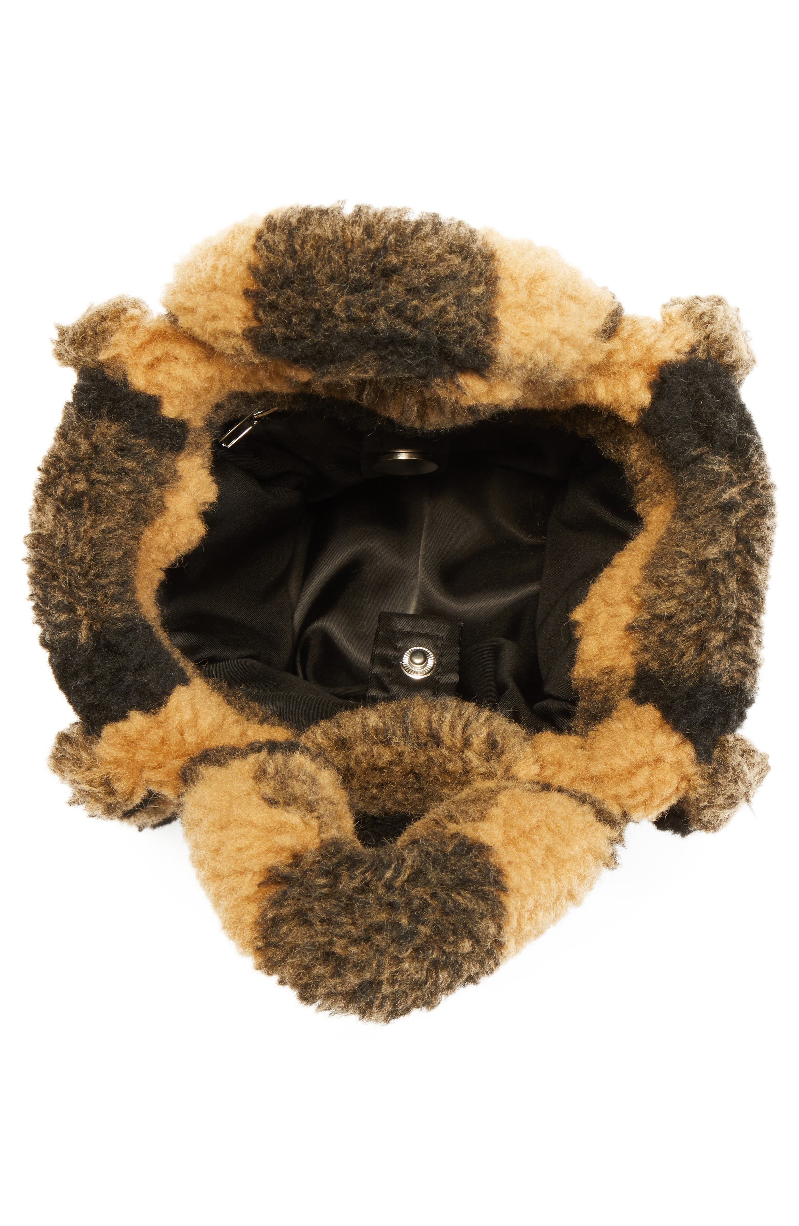 Stand Studio Mini Lizzie Buffalo Check Faux Shearling Tote, Alternate, color, 