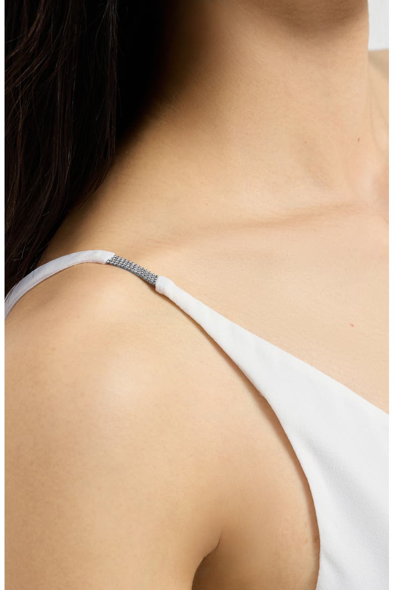 Top with shiny straps, Alternate, color, White