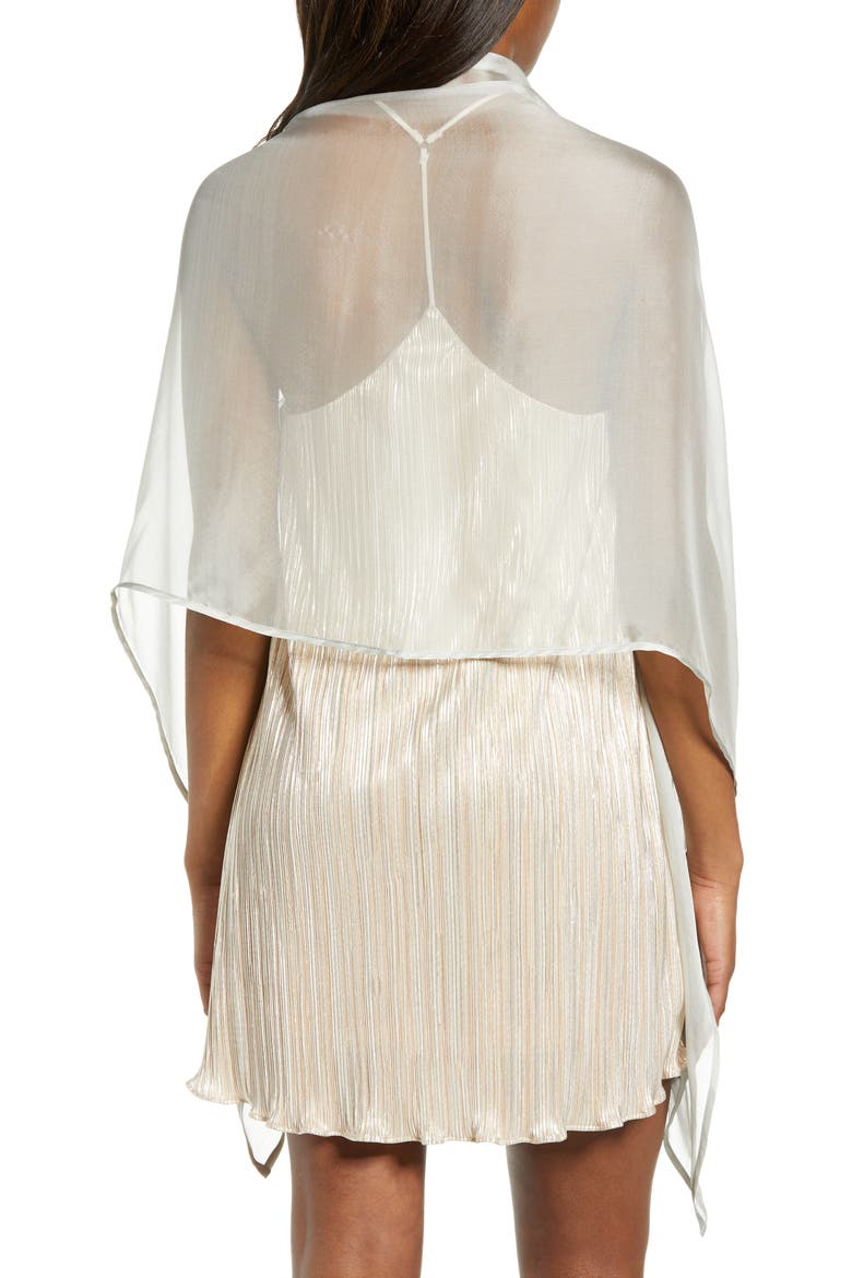 Silk Chiffon Wrap, Alternate, color, SILVER