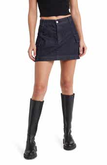 x EmRata Colombo Cotton Denim Cargo Miniskirt