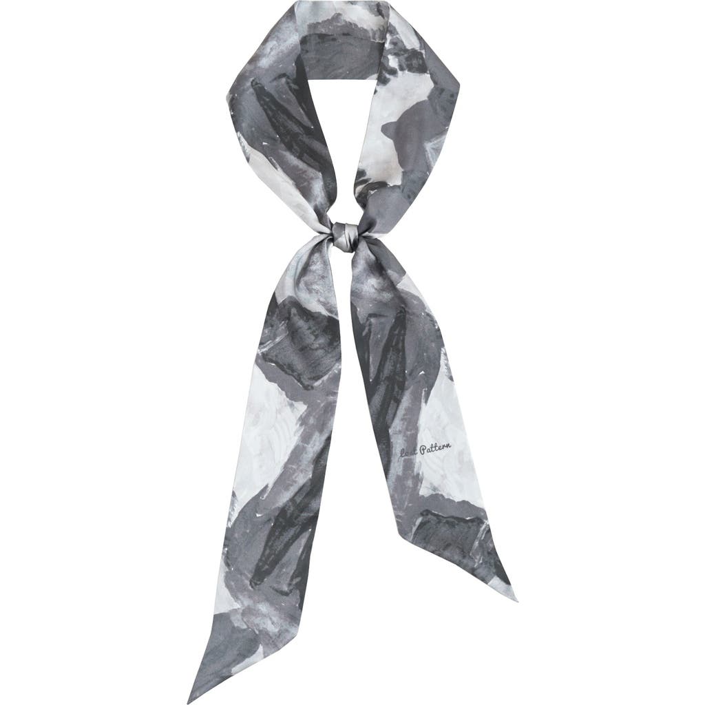 Lost Pattern Nyc "himalaya" Silk Neck Bow Scarf In Gray