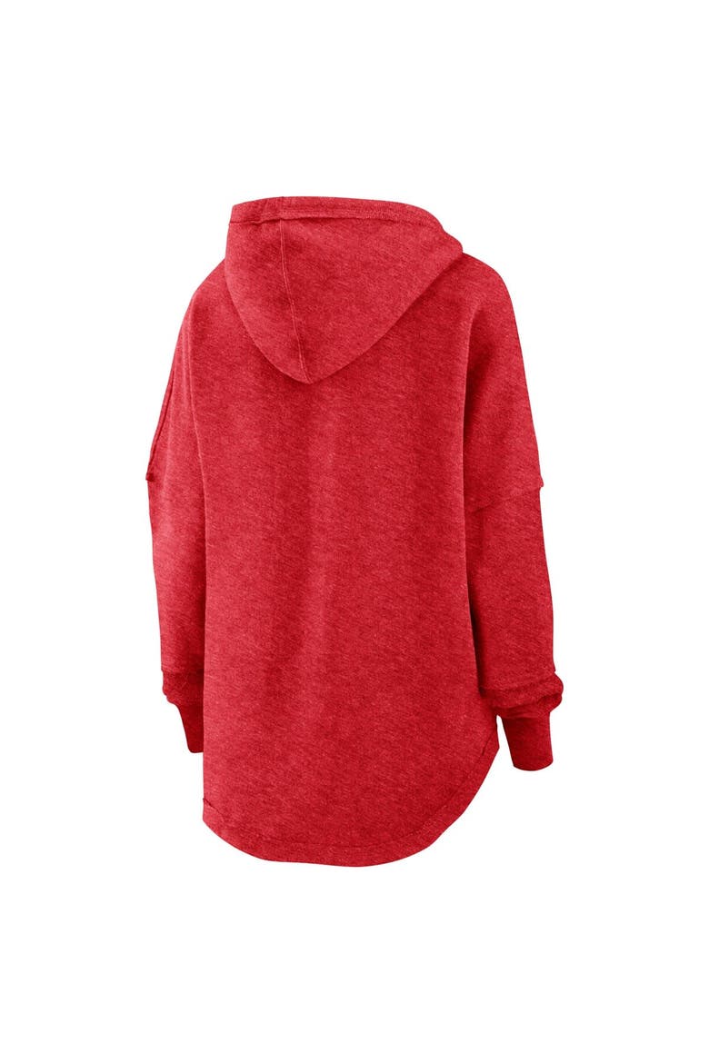 Women's Fanatics Heather Red St. Louis Cardinals Luxe Pullover Hoodie, Alternate, color, Heather Red