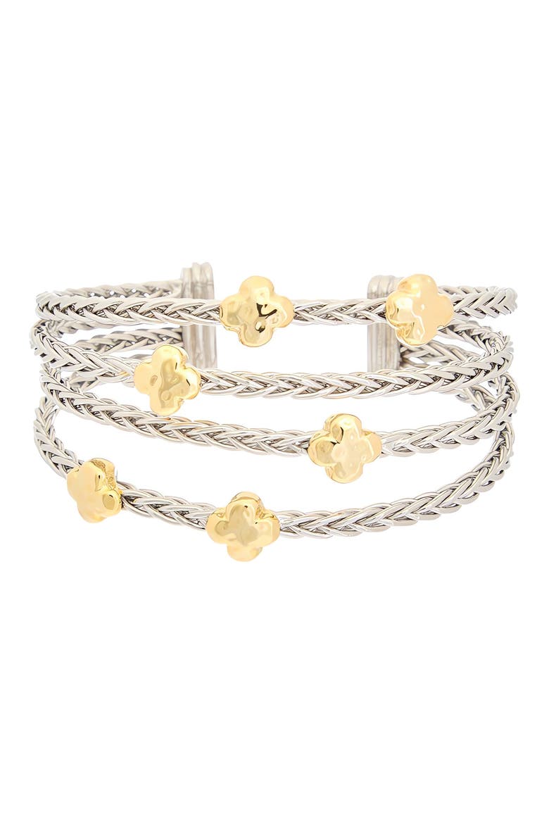 Two-Tone Cuff Bracelet, Main, color, TWO TONE