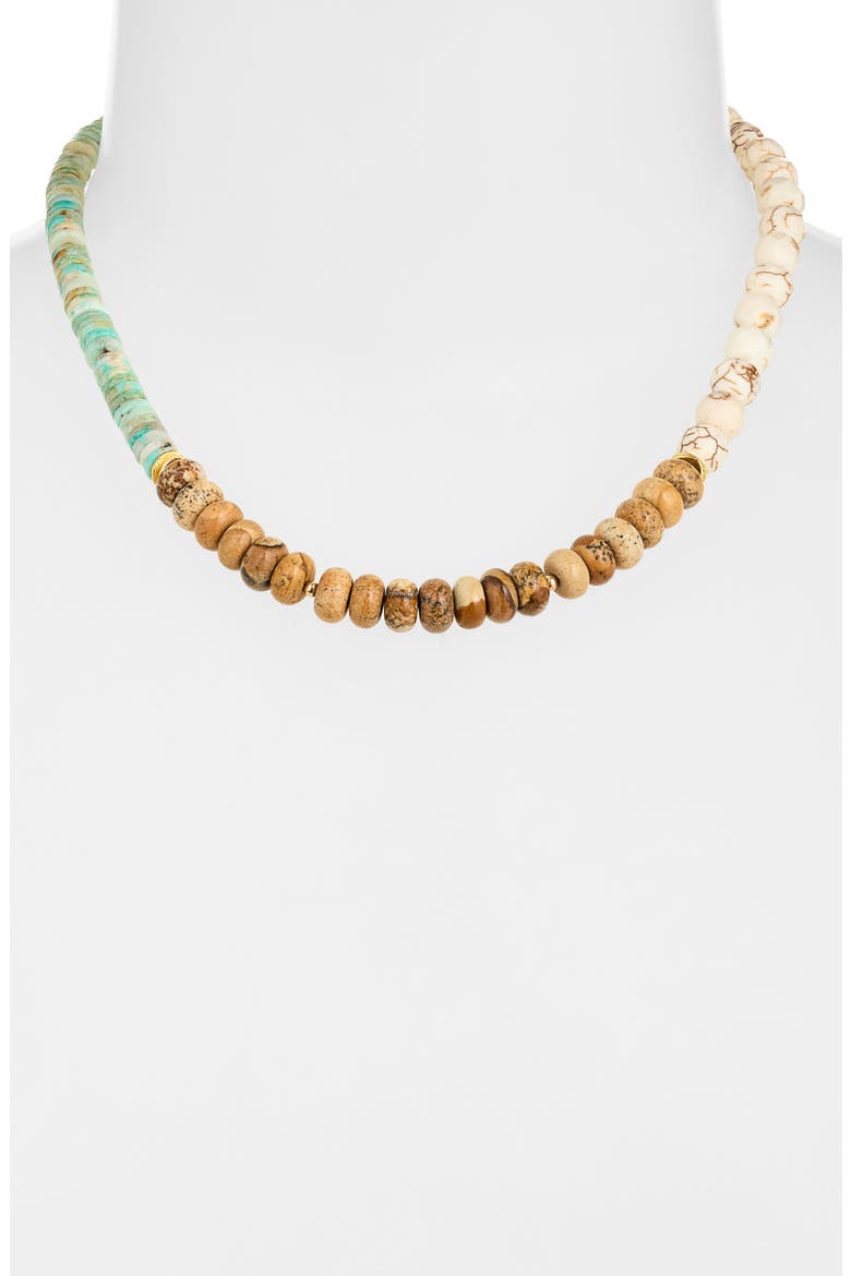 Trio 14k Gold-Filled Stone Necklace, Alternate, color, TURQUOISE