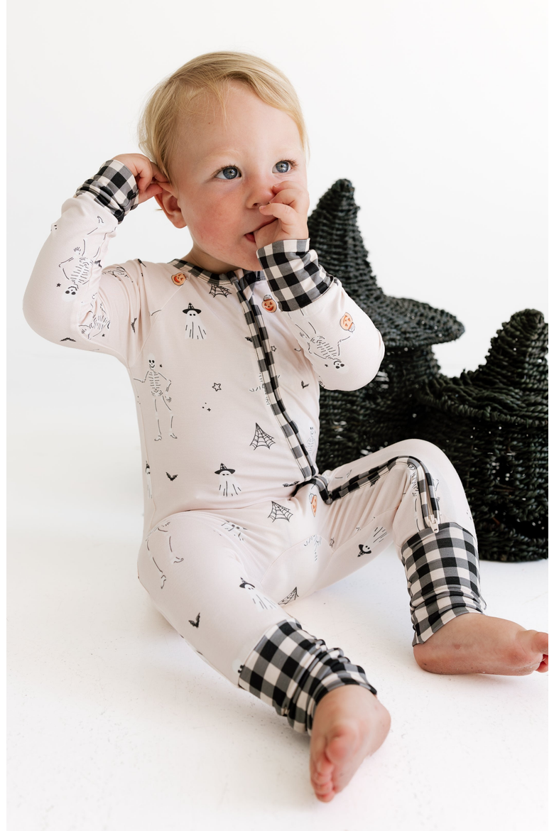 Boo Crew Zipper Romper, Alternate, color, Blush