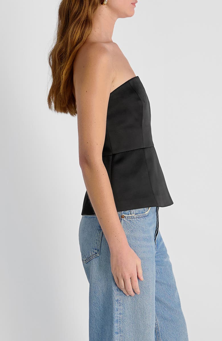 French Connection York Strapless Peplum Top, Alternate, color, Black