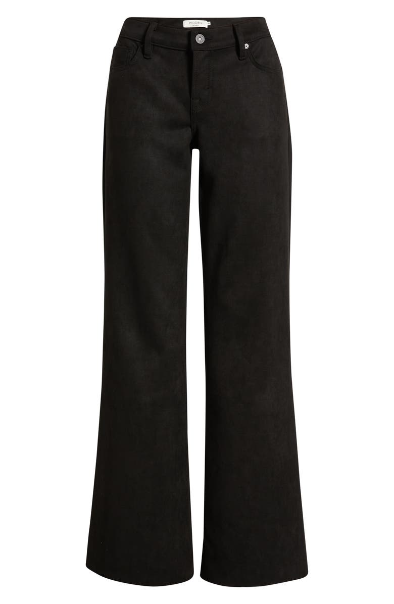 HIDDEN JEANS Faux Suede Comfort Flare Pants, Alternate, color, Black