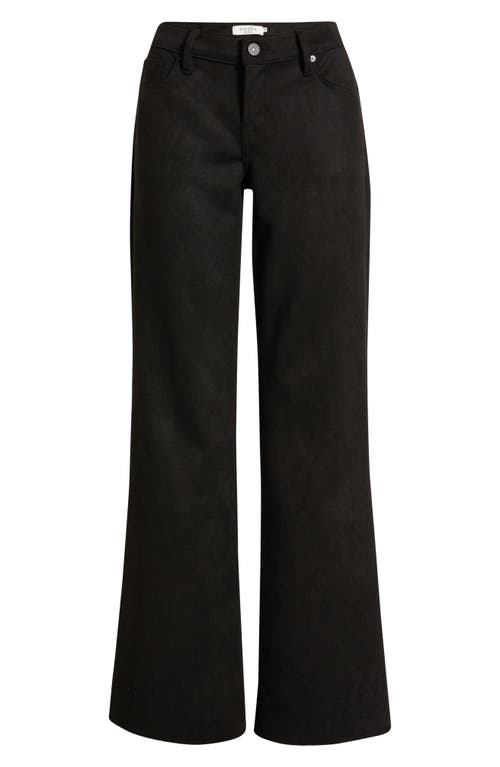 Hidden Jeans Faux Suede Comfort Flare Pants In Black