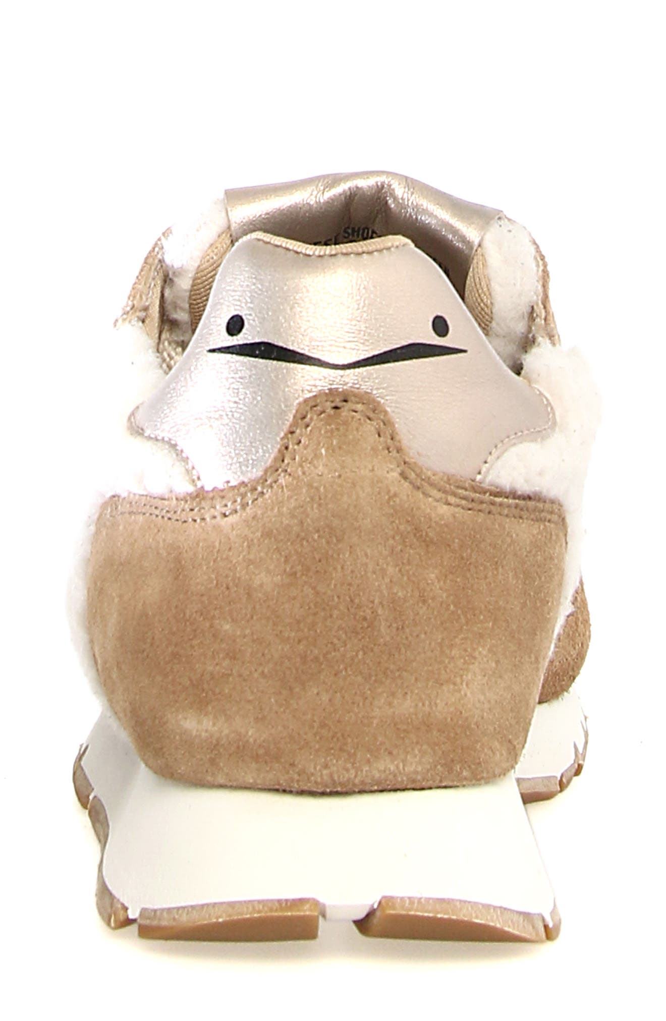 Voile Blanche Julia Genuine Shearling Sneaker, Alternate, color, Brown-Beige