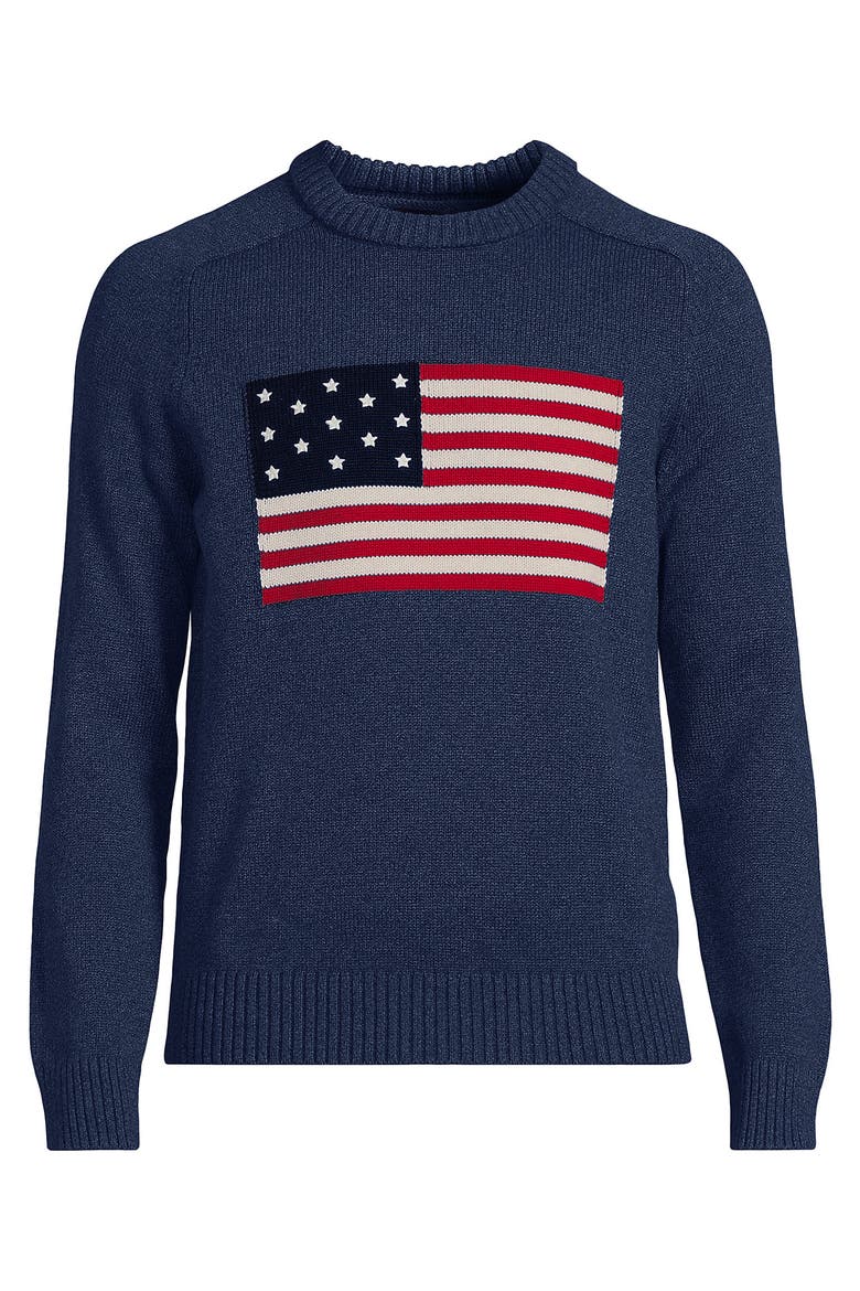 Classic Cotton Drifter Signal Flags Crew Neck Sweater, Alternate, color, Midnight Sky Heather Flag