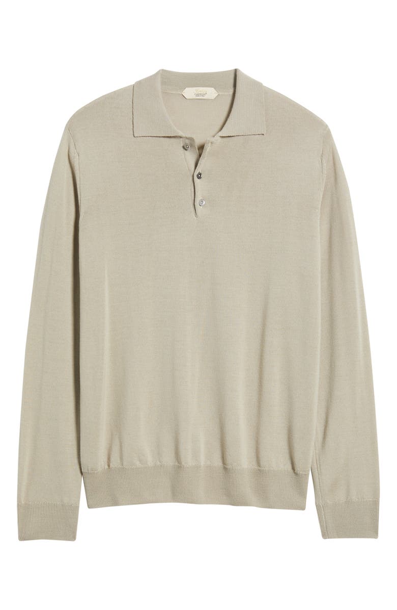 Aurélien Long Sleeve Cashwool<sup>®</sup> Polo Sweater, Alternate, color, Greige