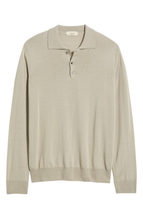 Aurélien Long Sleeve Cashwool® Polo Sweater In Gray