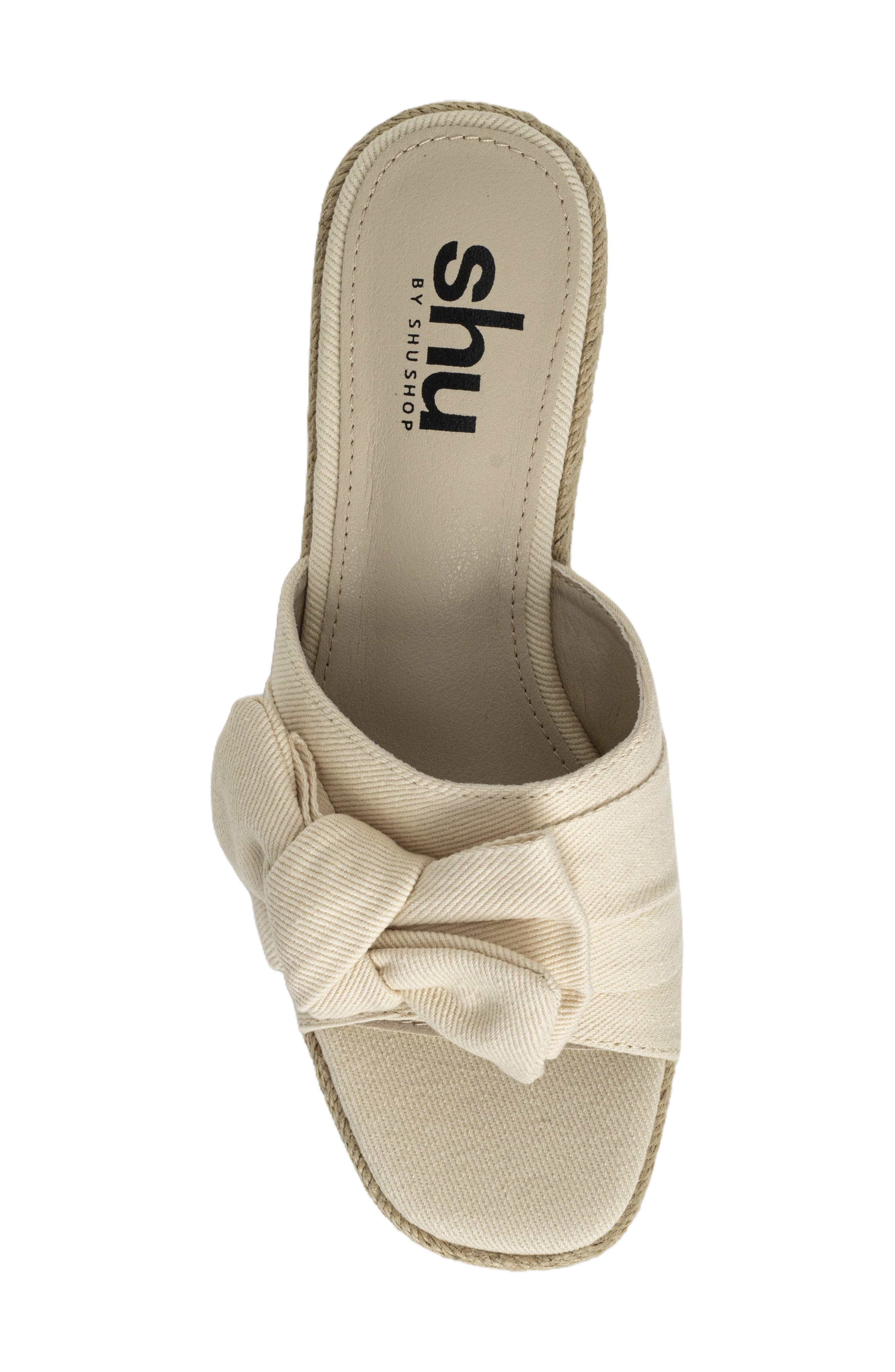 Ingrid Platform Espadrille Slide Sandal, Alternate, color, BONE