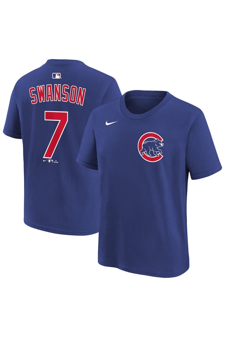 Youth Nike Dansby Swanson Royal Chicago Cubs Name & Number T-Shirt, Alternate, color, Royal