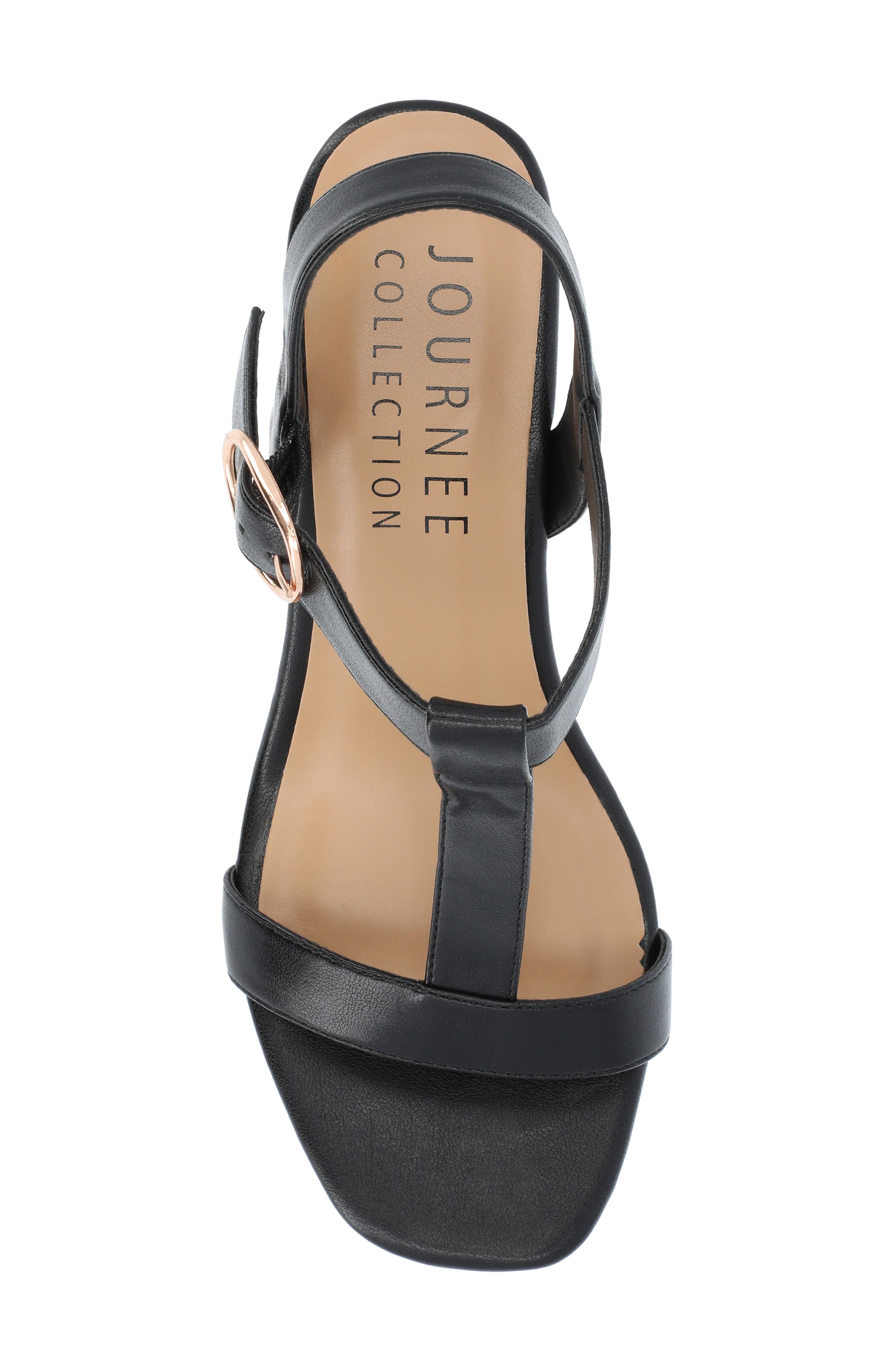 Journee Collection Matildaa T-Strap Platform Wedge Sandal, Alternate, color, Black