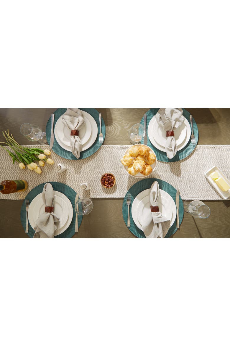 Jacquard Diamond 15x72" Table Runner, Alternate, color, Gray