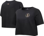 PRO STANDARD Women's Pro Standard Black Brooklyn Nets Holiday Glam Boxy T-Shirt
