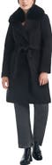 Vince Camuto Belted Coat with Removable Faux Fur Collar