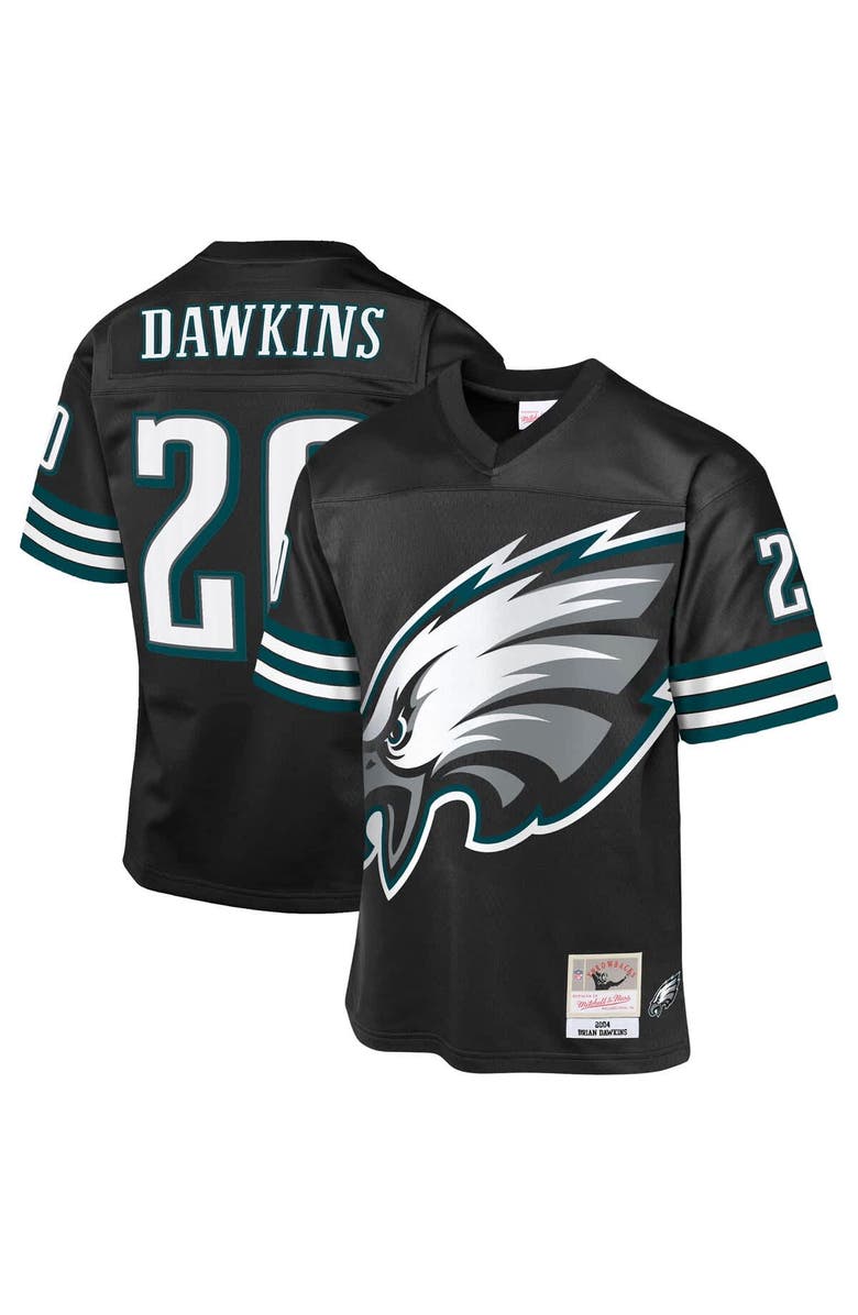 Mitchell & Ness Youth Mitchell & Ness Brian Dawkins Black Philadelphia Eagles 2004 Throwback Fashion Jersey, Main, color, Black