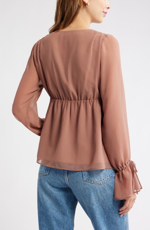 Open Edit Babydoll Chiffon Top In Neutral