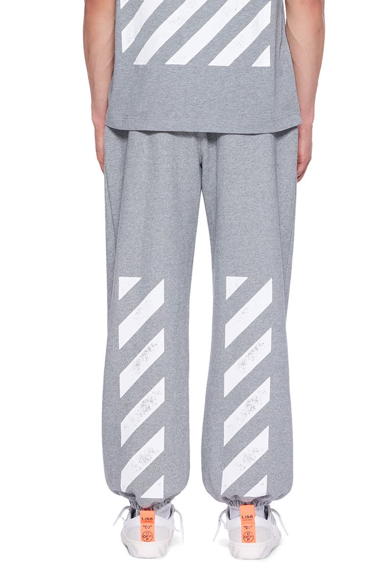 Diagonal Stripe Logo Cotton French Terry Joggers, Alternate, color, HEATHER GREY