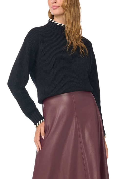 Whipstitch Turtleneck Sweater