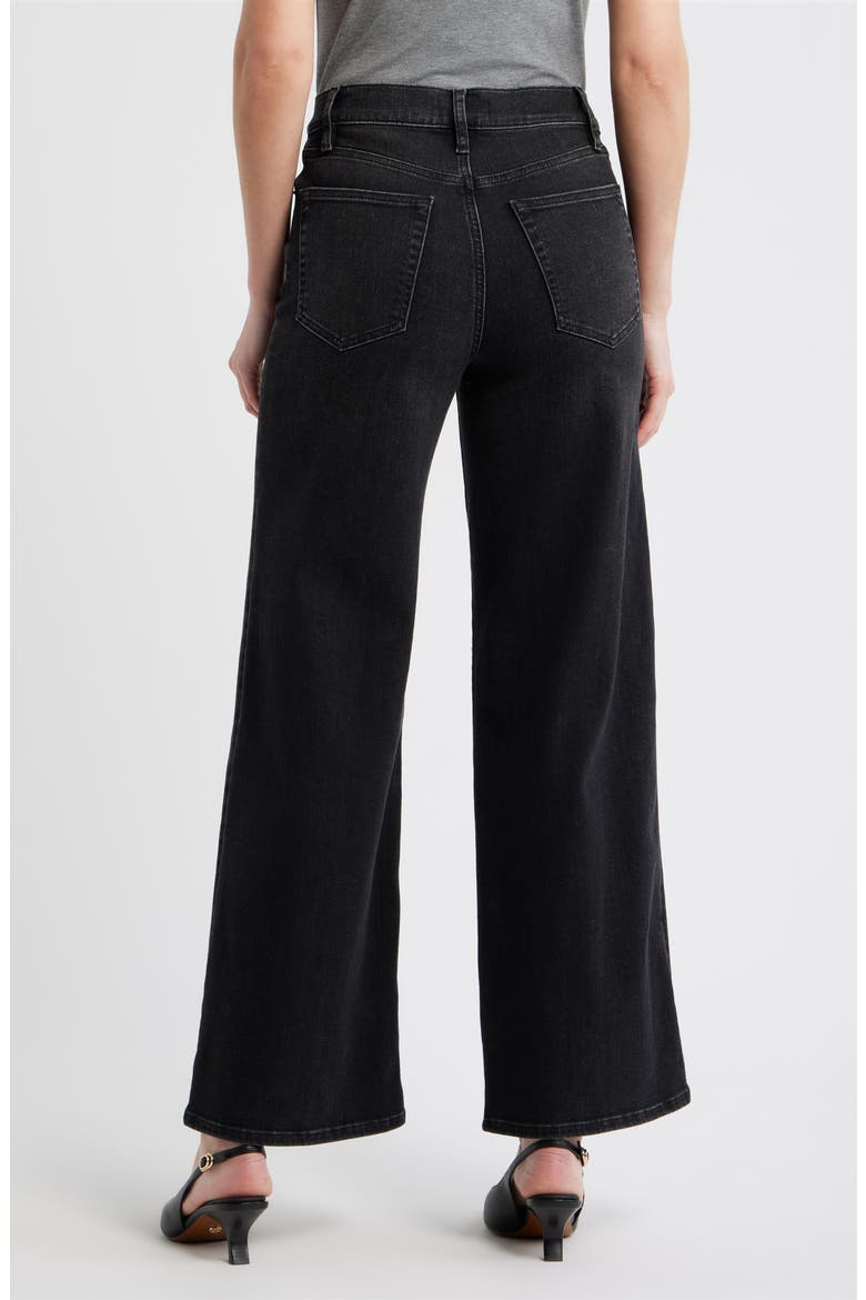 Le Slim Palazzo High Waist Wide Leg Jeans, Alternate, color, BLACK