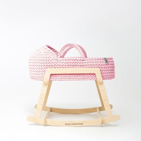 Doll Moses Basket w/Rocking Stand