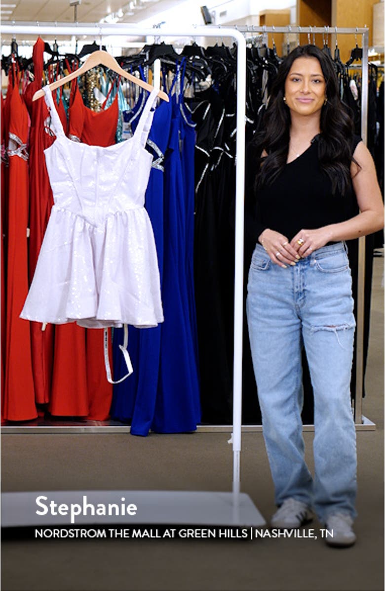 Sequin Embellished Skater Minidress, sales video thumbnail