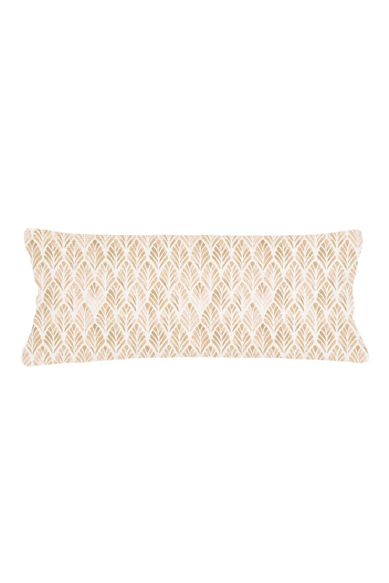 Geo Palm Velvet Pillow with Down Insert, Alternate, color, Beige