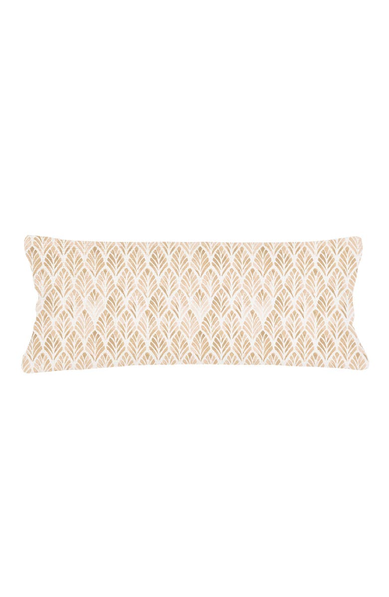 Anaya Geo Palm Velvet Pillow with Down Insert, Alternate, color, Beige