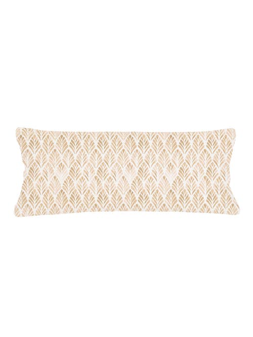 Anaya Geo Palm Velvet Pillow With Down Alternative Insert In Beige