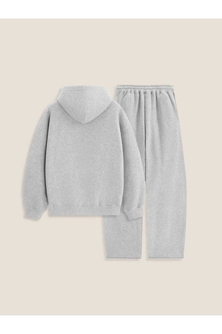 Cloud Essential Fleece Pullover Hoodie Super Baggy Set, Alternate, color, Grey